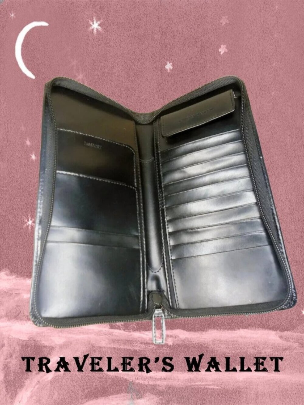 Passport Wallet for Travelers Holds Plane Tickets, Travelers Checks, etc